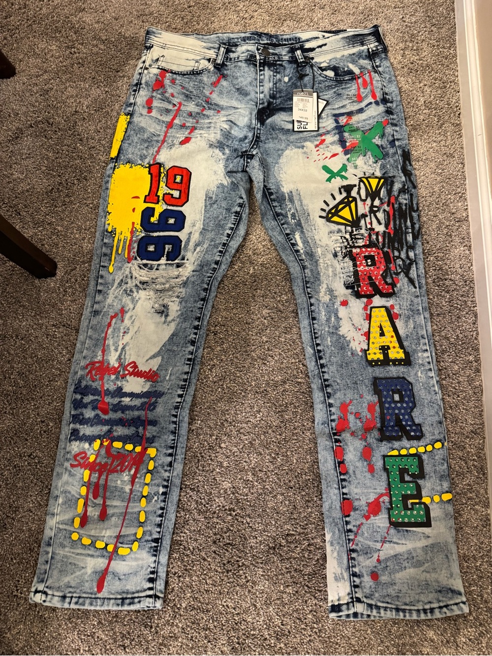 Rue21 Blue Artistic Denim with Graphic Accents - Picture 3 of 12
